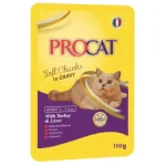 Procat Adult Soft Chunks In Gravy With Turkey & Liver - 100 Gm