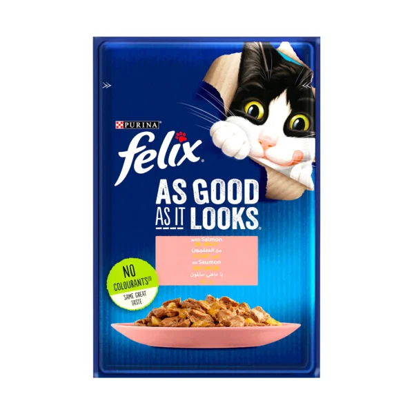 PURINA Felix Wet Cat Food for Adult Cats – Salmon in Jelly – 85 g