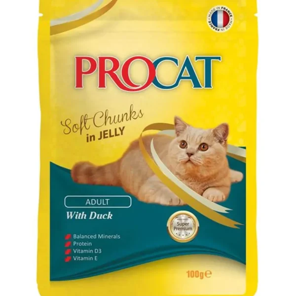 Procat Adult Soft Chunks In Jelly With Duck - 100 gm