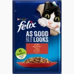 PURINA Felix Wet Cat Food for Adult Cats – Beef in Jelly – 85 g