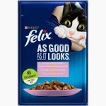 PURINA Felix Wet Cat Food for Adult Cats –Trout & Green Bean in Jelly – 85 g