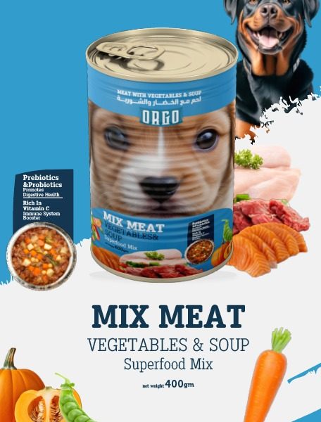 ORGO Dog Wet Food With Mix Meat , Vegetables & Soup - 400 gm For Puppy
