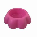 Paw-Shaped Plastic Pet Bowl – Pink