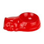 Sleeping Cat-Shaped Pet Bowl – Multiple Colors