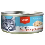 Wanpy Canned Wet Food For Cats With Chicken & Salmon 95Gm