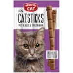 Perfecto Cat Sticks with Veal & Turkey 50g (10 Sticks) – Complementary Cat Treats
