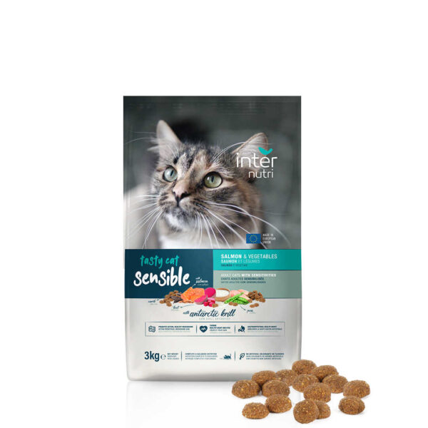Internutri Tasty Cat Sensible Dry Food with Salmon & Vegetables - 3 kg