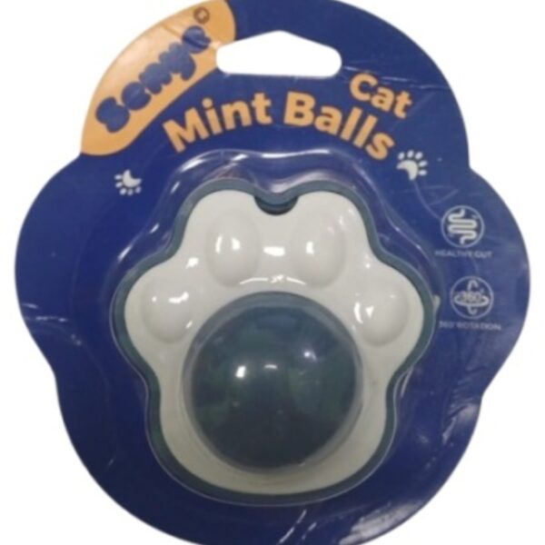 Catnip & Mint Lick Ball for Cats - Paw-Shaped Interactive Cat Toy