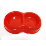 Double Plastic Pet Food & Water Bowl for Cats & Small Dogs