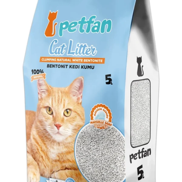 PETFAN Clumbing Bentonite Cat Litter - Marseille Soap Scent - 5 L