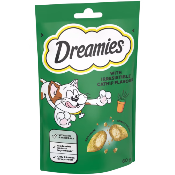 Dreamies Cat Treats with Irresistible Catnip Flavour - 60 Gm