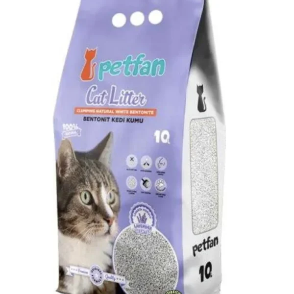 PETFAN Clumbing Bentonite Cat Litter - Lavender Scent - 10 L